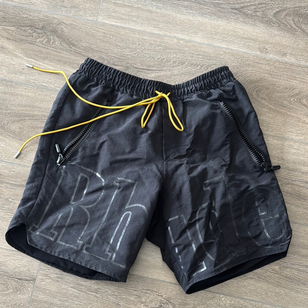 Rhude Black Shorts with Elastic Waistband